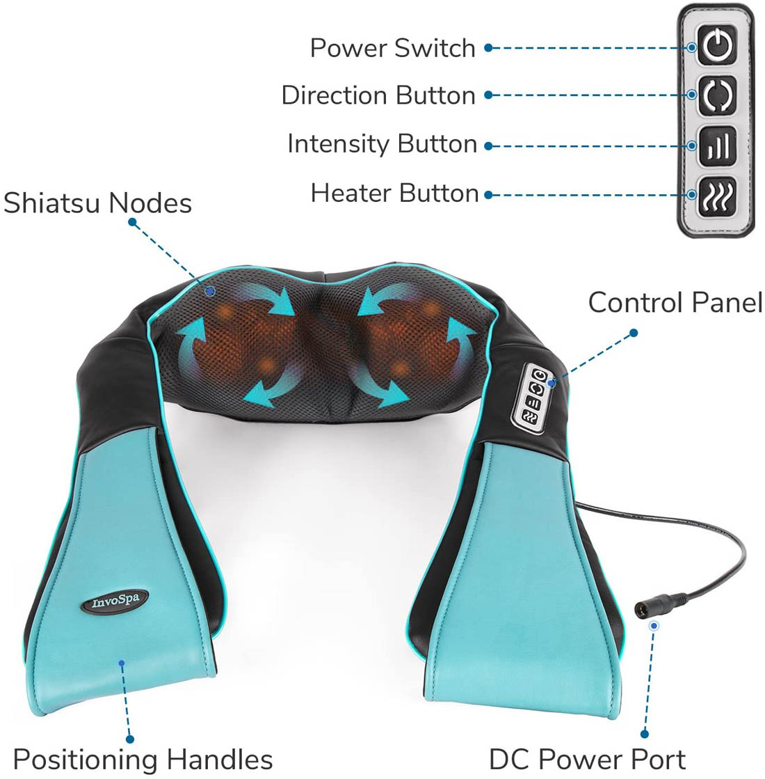 thumbnail image 2 of HONGJING Shiatsu Neck And Shoulder Massager With Infrared Heat – Portable Pain Relief 2 of 6